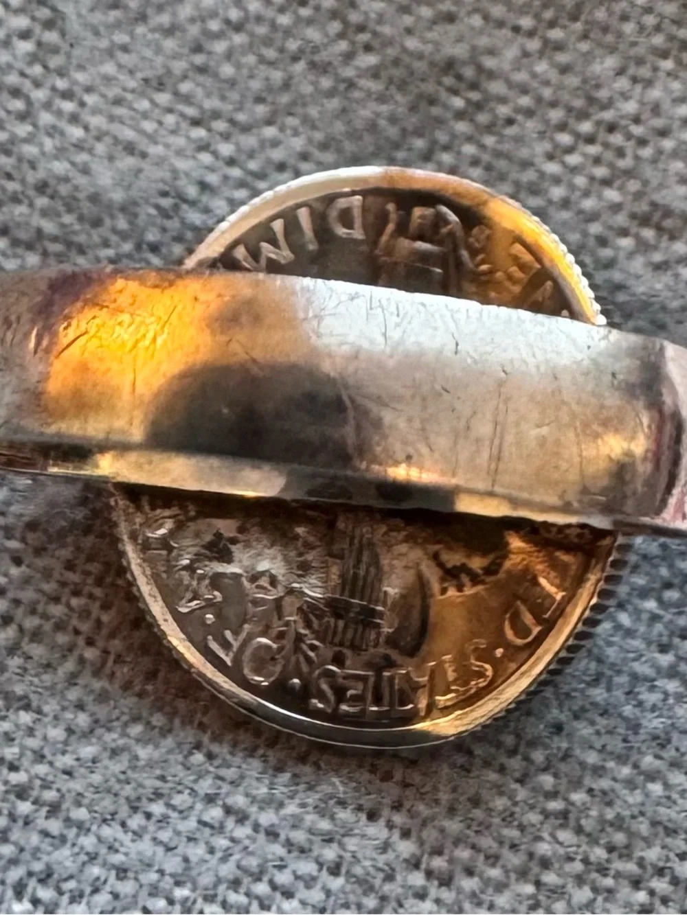 Vintage 1943 mercury dime silver ring-handmade. Unisex